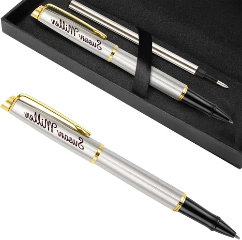 Vista 9 de Bolígrafos personalizados, bolígrafo grabado para hombres, bolígrafos de tinta de gel personalizados, bolígrafo de escritura regalo para graduación