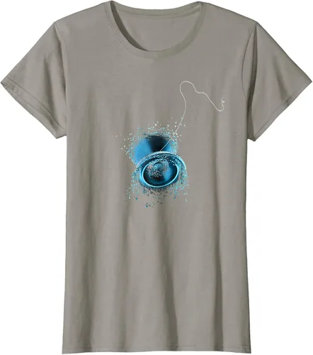 Vista 30 de Shattered Yo Yo - Camiseta de diseño azul impresionante, Negro, S
