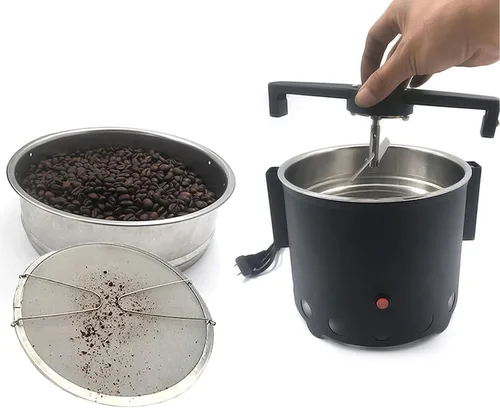 Vista 2 de Enfriador de grano de café de 1.1LB Máquina de enfriamiento de tostado eléctrico Placa de enfriamiento de grano de café giratoria con pantalla