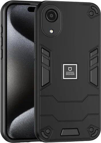 Vista 428 de Funda compatible con Redmi A1, compatible con Redmi A2 2 en 1 [PC dura + TPU], funda de teléfono negra