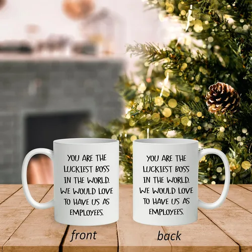 Vista 2 de DOTAIN Taza divertida con refranes de oficina (11 oz), doble cara, regalo de refranes de jefe