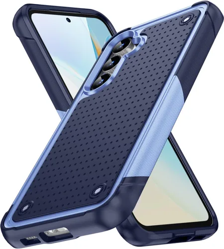 Vista 132 de Jeylly Funda para Samsung Galaxy S10 Plus S10+, ajuste delgado, doble capa, resistente, absorción de golpes, TPU con carcasa trasera de Negro