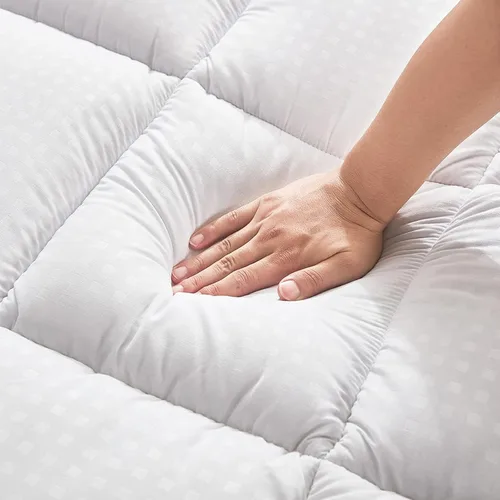Vista 5 de Protector de colchón – Cubierta protectora de colchón suave y transpirable – Cubierta superior con elásticos que se estira hasta bolsillos profundos