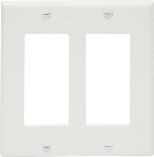 Vista 5 de Placas de pared de 2 bandas, cubierta de interruptor de doble luz (4.53 x 4.57 pulgadas, paquete de 20)