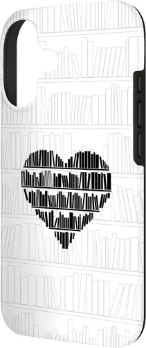 Vista 2 de Bookworm Book Lover Minimalist Heart White Case for iPhone 17
