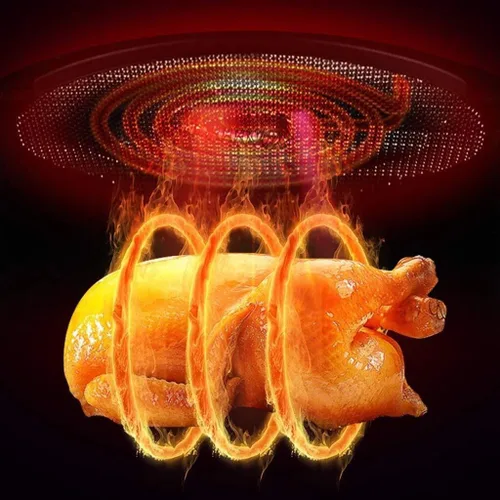 Vista 5 de Freidora de aire libre de aceite, más saludable y baja en grasa, mini horno, freidora de aire caliente, control de temperatura ajustable