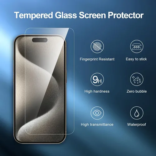 Vista 214 de NEW'C Paquete de 3 protectores de pantalla de privacidad para iPhone Air/iPhone 17 Air (6.5 pulgadas), película de vidrio templado antiespía