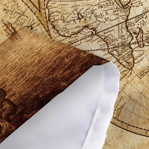 Vista 7 de JAWO Tapiz vintage antiguo de mapa del mundo, mapa náutico retro de doble hemisferio para colgar en la pared, mapa del mundo antiguo, arte de pared