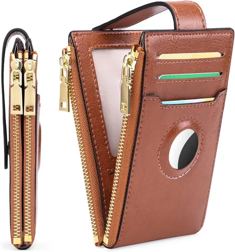Vista 7 de FALAN MULE Airtag - Cartera para mujer con funda integrada integrada AA-Azul pavo real