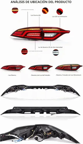 Vista 4 de TT-ABC Mods - Luces traseras para Toyota Corolla 2020-2024, todos los modelos compatibles (rojo)