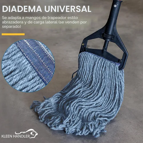 Vista 9 de KLEEN HANDLER Reemplazo de cabezal de trapeador de extremo de bucle comercial resistente, 1 paquete Recambio de cabeza de fregona de hilo