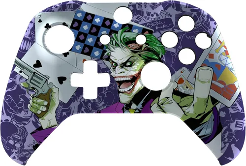 Vista 9 de eXtremeRate Carcasa frontal con diseño de tarjetas de payaso para el controlador Xbox One SX, kit de repuesto de cubierta frontal suave al tacto