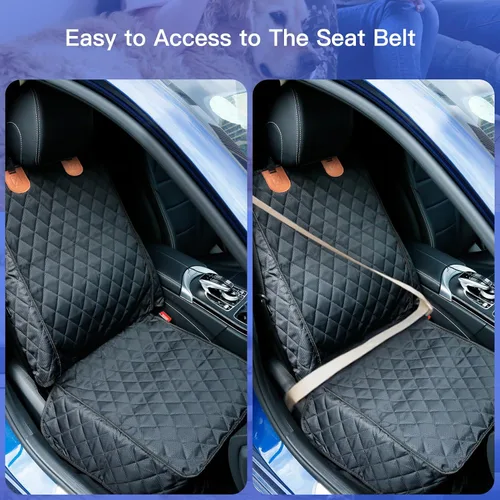 Vista 6 de PETICON - Paquete de 2 fundas para asiento delantero de automóvil para mascotas, funda de asiento de silla capitán Waterproof Pet Seat Protector