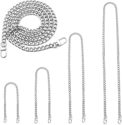 Vista 7 de 4 piezas de diferentes tamaños, cinturón plano de hierro DIY, cinturón de reemplazo para bolso, cinturón de hombro, cinturón de cadena