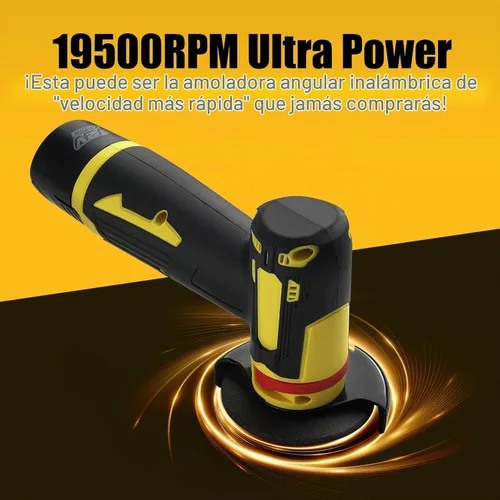 Vista 2 de Mini amoladora angular de 4000 mAh, amoladora angular inalámbrica de 19500 RPM con batería, amoladora angular portátil pequeña, herramienta de corte