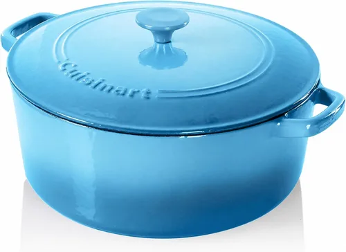 Vista 31 de Cuisinart Freidora de pollo de hierro fundido de 12 pulgadas con tapa, capacidad de 4.5 cuartos de galón, interior esmaltado de porcelana, apta