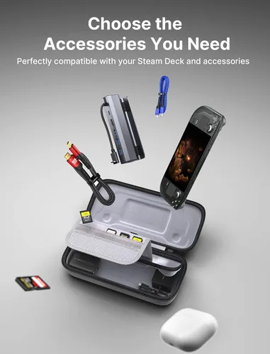 Vista 3 de JSAUX Funda de transporte compatible con cubierta de vapor, funda rígida protectora para transporte con cargador integrado y estación