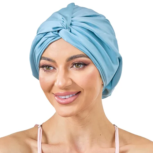 Vista 114 de Gorro de satén de seda ajustable para envolver el cabello para dormir, gorro de dormir de doble capa, turbante nocturno para cabello largo y rizado