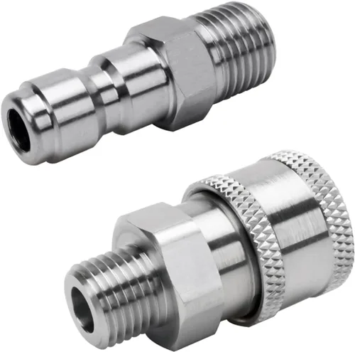 Vista 7 de Beduan Adaptador de Conector Rápido de Lavadora a Presión de Acero Inoxidable de 1/4" NPT Hembra con Enchufe QC, 5000 PSI