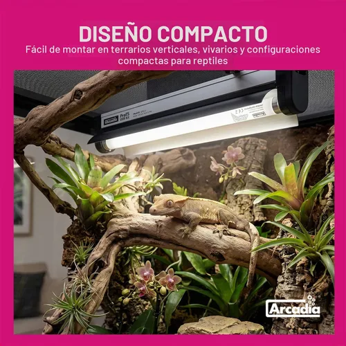 Vista 5 de Arcadia T5 - Kit de lámpara de reptil UVB de 22.5 pulgadas de largo, 24 vatios, 12% UVB Desert - Luz UVB completa para reptiles, tortugas