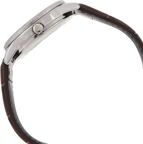 Vista 3 de Casio #MTP-V002L-7B Reloj analógico estándar de cuero para hombre, fácil de leer, fecha de día, plateado, Informal, clásico
