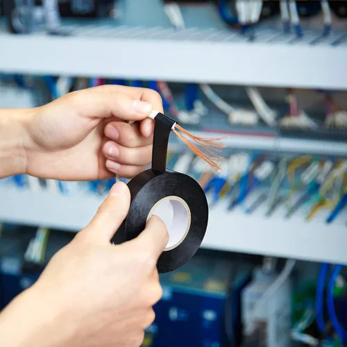Vista 5 de Amazon Basics Cinta adhesiva eléctrica, para bricolaje en el hogar, reparaciones, electricidad, automoción y equipo, paquete de 6, 3/4 pulgadas por