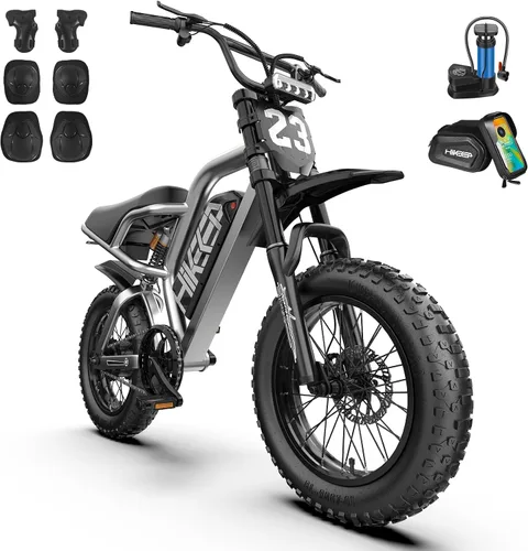 Vista 10 de HiKeep Bicicleta eléctrica para adultos – Peak 3000W, 52V 40Ah Fat Tire E-Bike con neumáticos de 20 x 4.0, suspensión completa, frenos hidráulicos