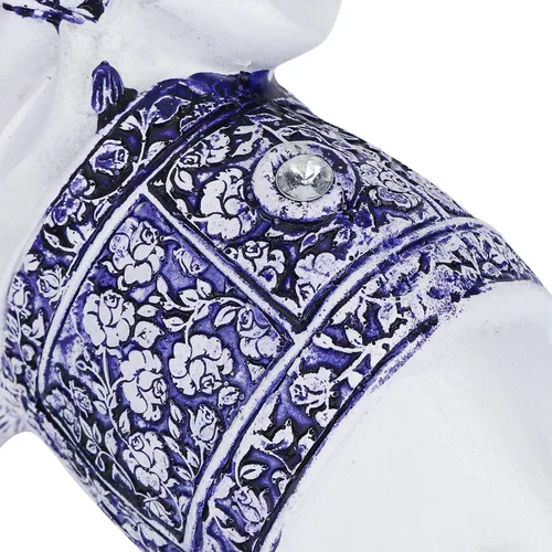 Vista 7 de Estatua de elefante azul auspicioso de buena suerte Feng Shui, símbolo de riqueza de elefante, decoración adecuada para estantería, escritorio, sala