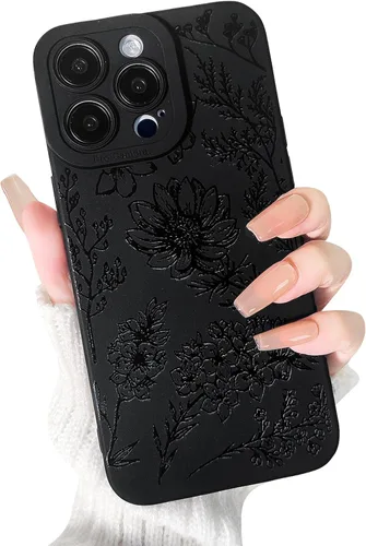 Vista 21 de Lovmooful Funda para iPhone 13 Pro Max, diseño negro, mariposas grandes Big Butterfly
