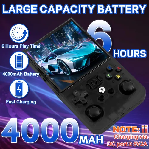 Vista 4 de R36MAX - Consola de juegos portátil – Compatible con más de 22000 juegos clásicos, tarjeta TF de 128 G, consola portátil con pantalla de 4.0