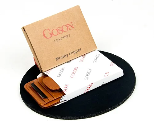 Vista 14 de Goson Cartera de cuero con clip para dinero para hombre, billetera de bolsillo frontal, tarjetero de crédito, cartera minimalista delgada