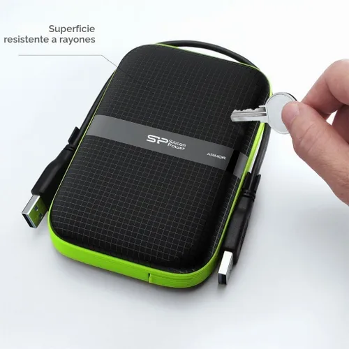 Vista 4 de Silicon Power 4TB Rugged Armor A60 - Disco duro externo USB 3.0 de 2.5 pulgadas a prueba de golpes y resistente al agua para PC, Mac, Xbox One
