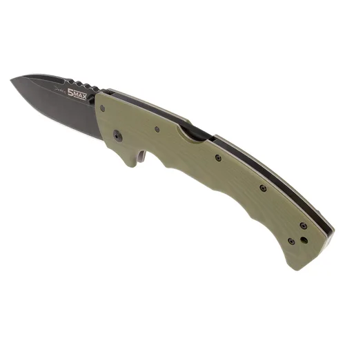 Vista 5 de Cold Steel 5 Max S35VN - Cuchillo de bolsillo plegable táctico plegable con punta de caída de acero de 5 pulgadas con mango ergonómico G10 verde