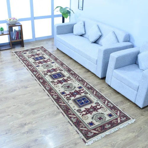 Vista 6 de Alfombras de área de lana anudadas a mano en telar, ecológicas - 10'x10', cuadradas, color aguamarina, diseño liso sólido, alfombras de área gruesas