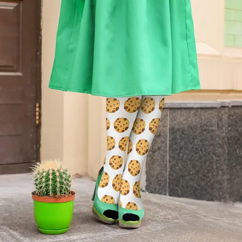 Vista 5 de devor Girls Knee High Socks Work Boot Sock for Girls Cotton Knee High Socks Funny Cute cookies Socks