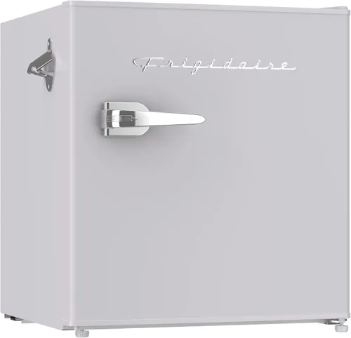 Vista 9 de FRIGIDAIRE Mini refrigerador retro negro de 1.6 pies cúbicos con control de termostato ajustable de ahorro de energía, abrebotellas de montaje