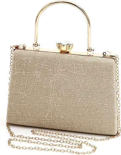 Vista 7 de Pequeñas bolsas de fiesta de noche para mujer bolso de mano brillante bolso de mano bolso de hombro cadena desmontable medallón de diamantes