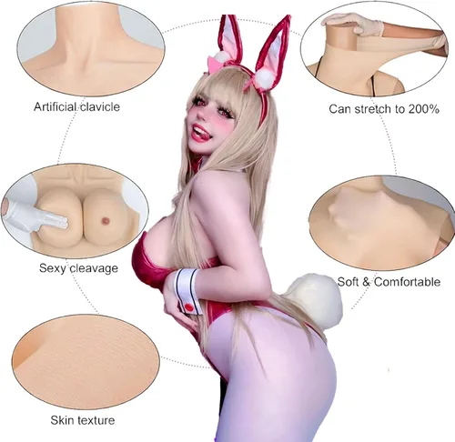 Vista 3 de SHMCOFE Silicone Breast Forms Silicone Breastplate C-G Cup Fake Breasts For Dragqueen Crossdresser 2nd