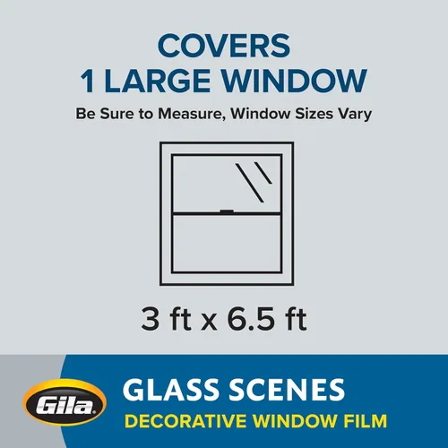 Vista 7 de Gila® Glass Scenes - Película decorativa de otoño para ventana, de adherencia estática, 3 pies x 6.5 pies (36 pulgadas x 78 pulgadas)