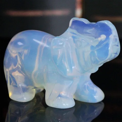 Vista 11 de YATOJUZI - Figura de elefante de cuarzo rosa de 5 cm decorativa, cristal curativo rosa, lindo, natural, tallado a mano, pulido, estatua de gema