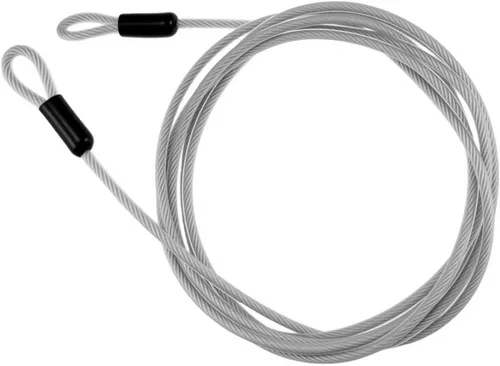 Vista 8 de Cable de seguridad de acero inoxidable de 10 pies y 0.197 in con ganchos, cable flexible trenzado de doble bucle recubierto de acero