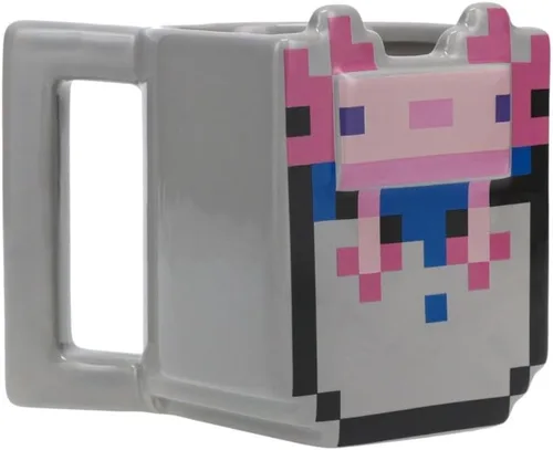 Vista 4 de Paladone Taza Bucket of Axolotl – Producto oficial de Minecraft, taza de café de cerámica, regalo para jugadores, taza coleccionable de 13.5 fl oz