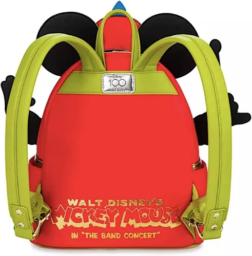 Vista 2 de Loungefly Disney Parks Mini Mochila - Disney100 Mickey Mouse Bandleader, Rojo -, Moderno, personalizado