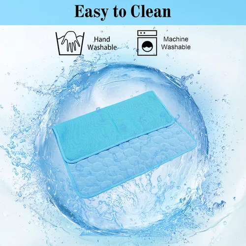 Vista 6 de Tapete refrescante para perros, lavable, de seda helada, para perros, parte inferior impermeable, almohadilla para dormir de verano, manta