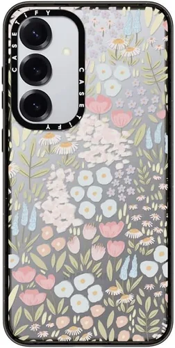 Vista 199 de CASETiFY Funda de impacto para Galaxy S22+ - Adhesivo Aries Moross, color negro transparente