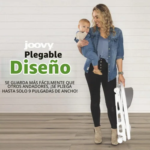 Vista 5 de Joovy Spoon Baby Walker & Activity Center, Extra-Large Tray, Blueberry Azul (Arándano)