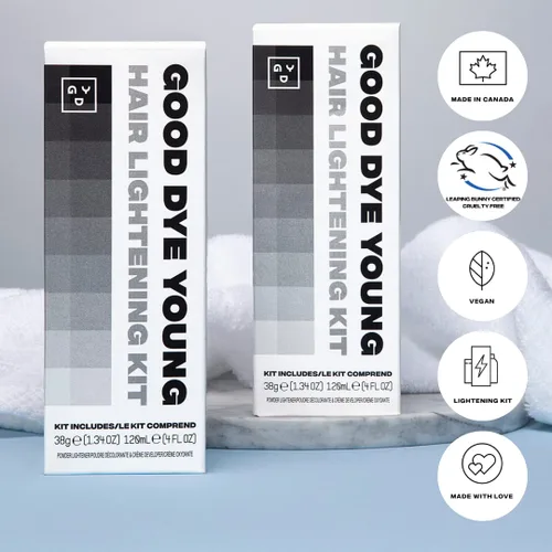 Vista 4 de GDY DYEposit - Kit de acondicionador de color (platino) y aclarador de cabello con polvo sin polvo y revelador de 25 volúmenes, kit