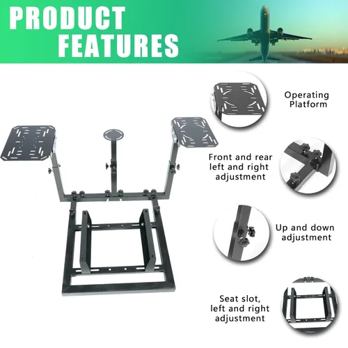 Vista 2 de Gazzyt G29 Flight Racing Simulator Cockpit Large Shifter Platform Fit for Logitech G920 G923,Thrustmaster T248,Hotas Warthog X52 X56 without