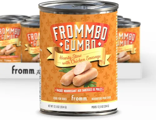 Vista 12 de Fromm Frommbo Gumbo - Alimento húmedo para perros con salchicha de res - Comida húmeda prémium para perros - Receta de carne de res - Caja de (12)
