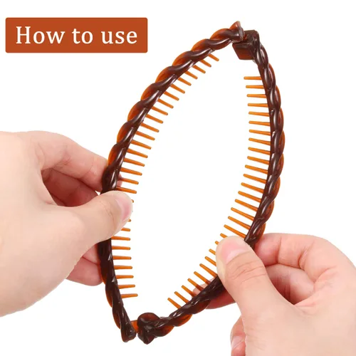 Vista 4 de WILLBOND 6 pinzas para el pelo de plátano, pinzas para el cabello con forma de pez, clip para cola de caballo, accesorio para cabello de mujer marrón